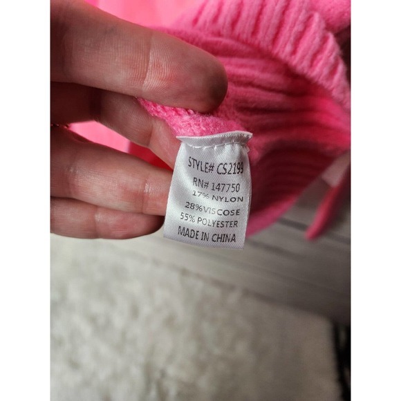 NWT‎ Collection by Cezele Women's Hot Pink Trunk Neck Long Sleeve Sweater Size M - Picture 4 of 7